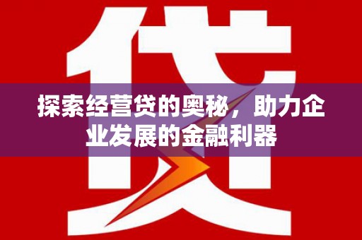 子洲探索经营贷的奥秘，助力企业发展的金融利器