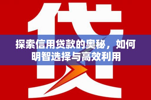 子洲探索信用贷款的奥秘，如何明智选择与高效利用