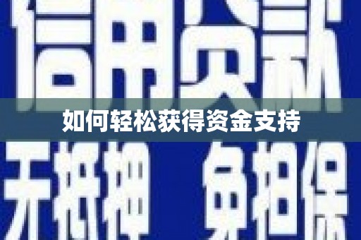 子洲如何轻松获得资金支持