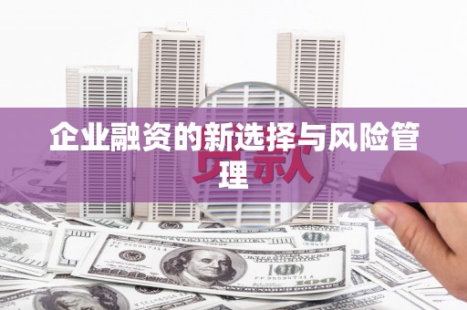 子洲企业融资的新选择与风险管理