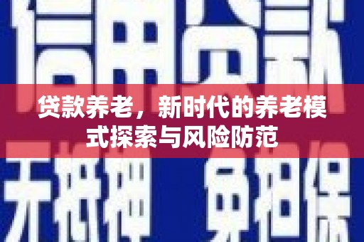子洲贷款养老，新时代的养老模式探索与风险防范